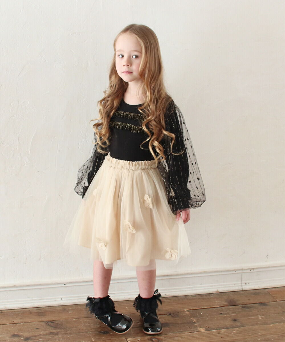 BACKYARD FAMILY「女の子 キッズ 長袖 Tシャツ 通販 ロンT 13252002 長袖Tシャツ カットソー チュール」|その他|