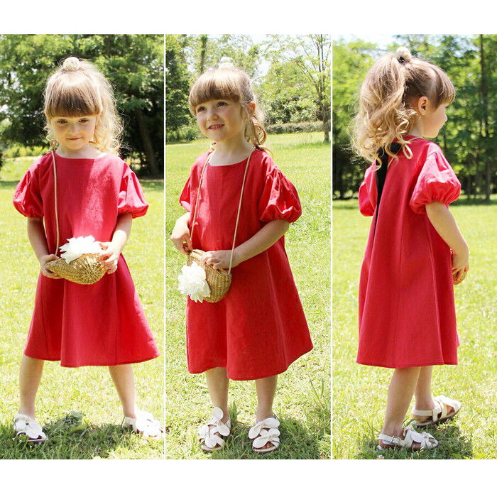 BACKYARD FAMILY「Rora ワンピース キッズ 通販 ローラ ワンピ ナチューラ 半袖 パフスリーブ 無地」|その他|