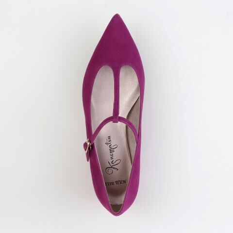 銀座かねまつ「LSFI2464SUEPPL 【本革】【防水】アクアベルTストラップパンプス」|パンプス|