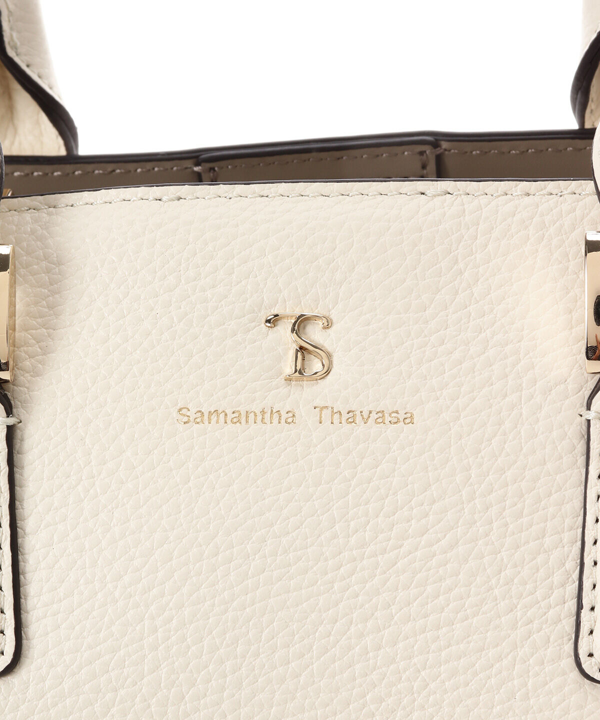 Samantha Thavasa「バイカラーレザー ハンドルバッグ」|ハンドバッグ|