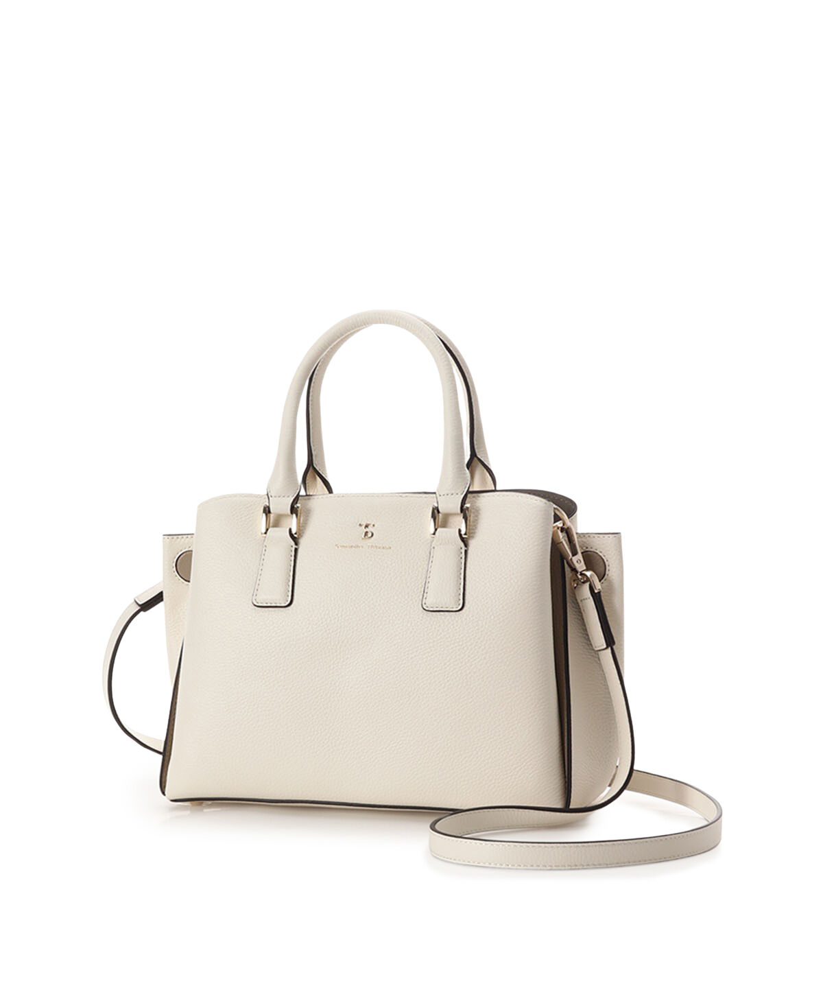 Samantha Thavasa「バイカラーレザー ハンドルバッグ」|ハンドバッグ|