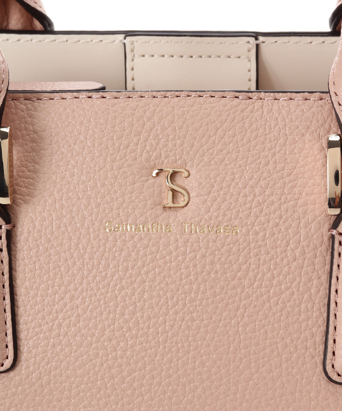 Samantha Thavasa「バイカラーレザー ハンドルバッグ」|ハンドバッグ|