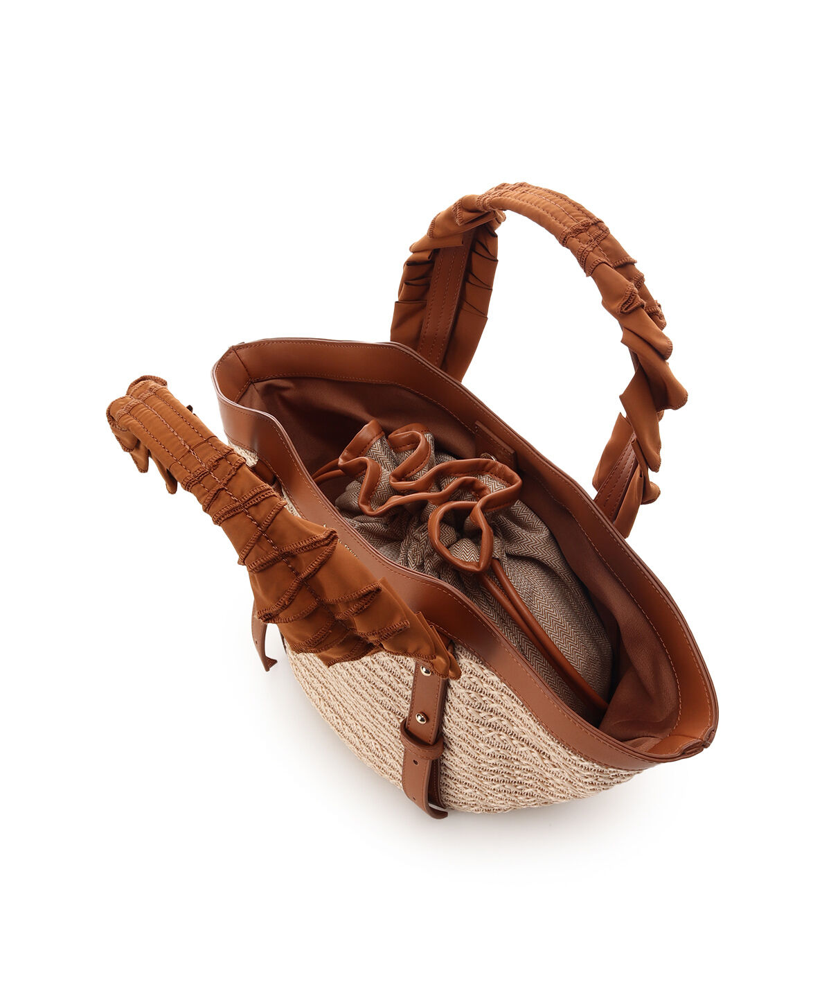 Samantha Thavasa「巾着付きフリルハンドルカゴバッグ」|ハンドバッグ|