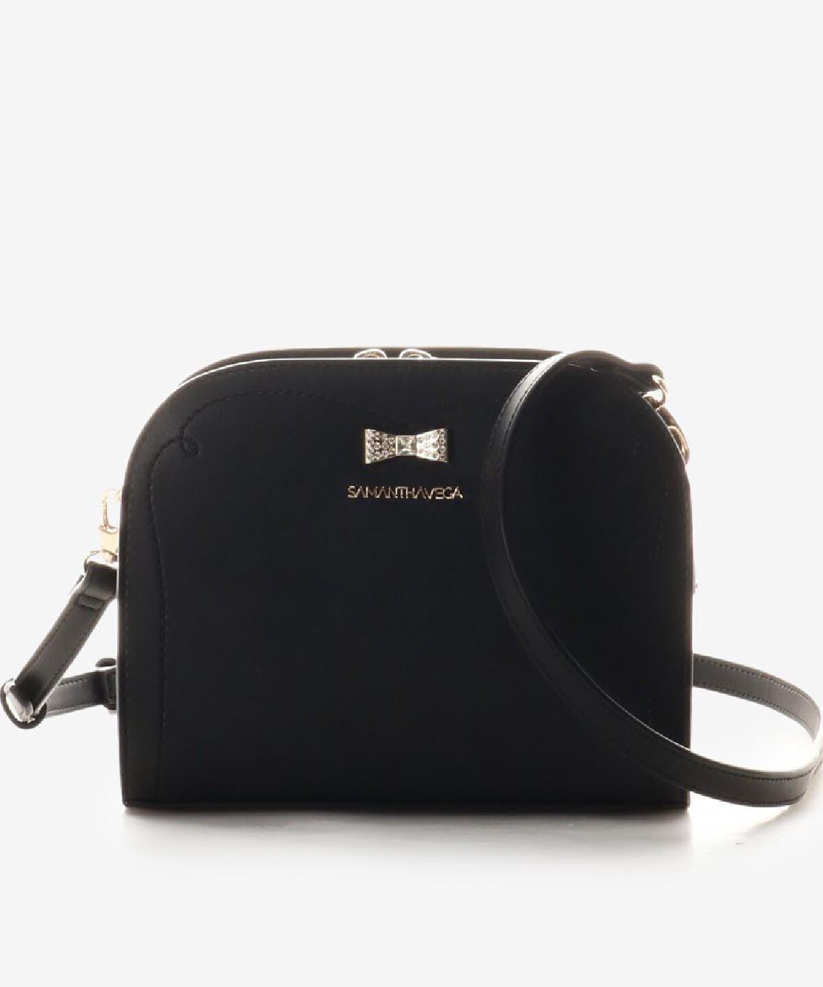 Samantha Vega「ビジューリボンショルダーバック」|ショルダー・メッセンジャー|ブラック
