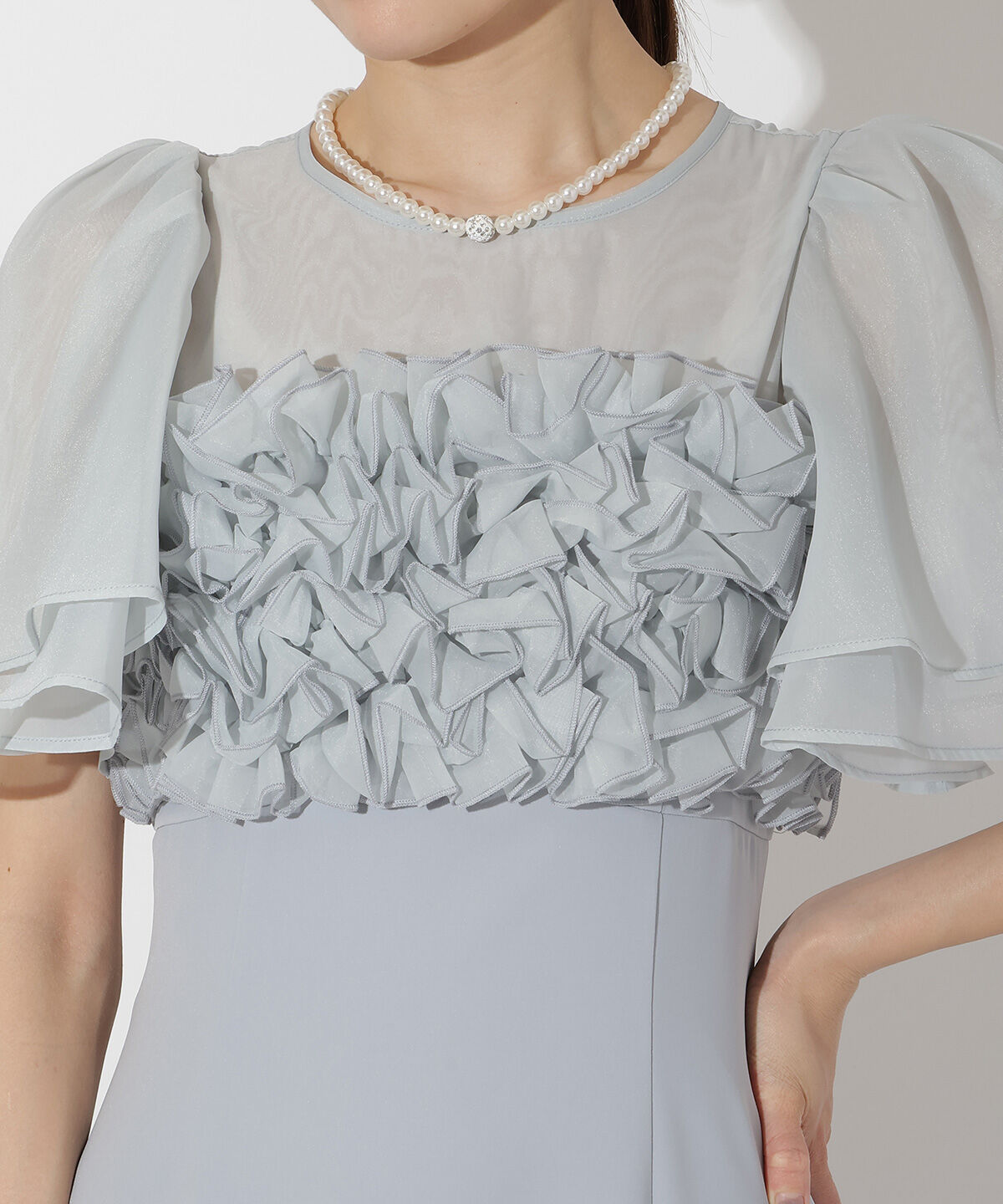 アンドクチュール「チュールフリルドレス」|ドレス|