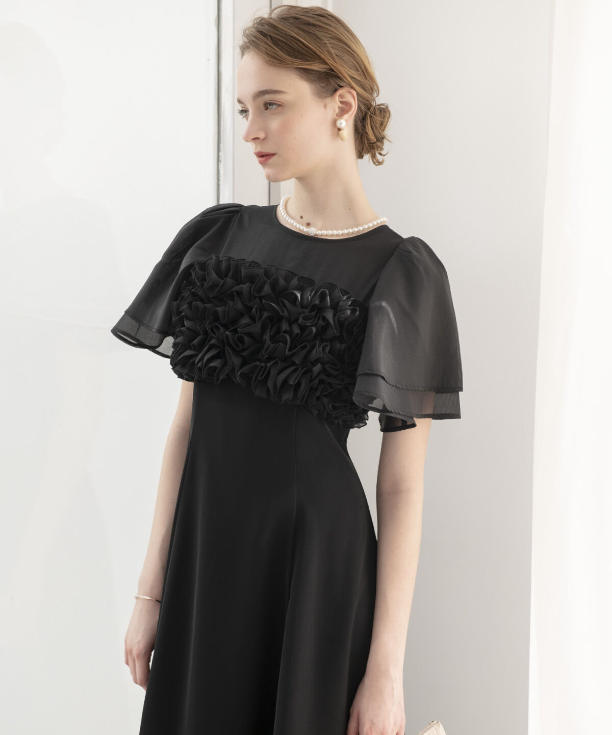 アンドクチュール「チュールフリルドレス」|ドレス|