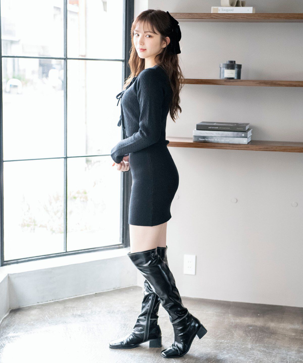 REDYAZEL「リボンカーディガン＆ミニ丈ワンピースセット」|ワンピース|