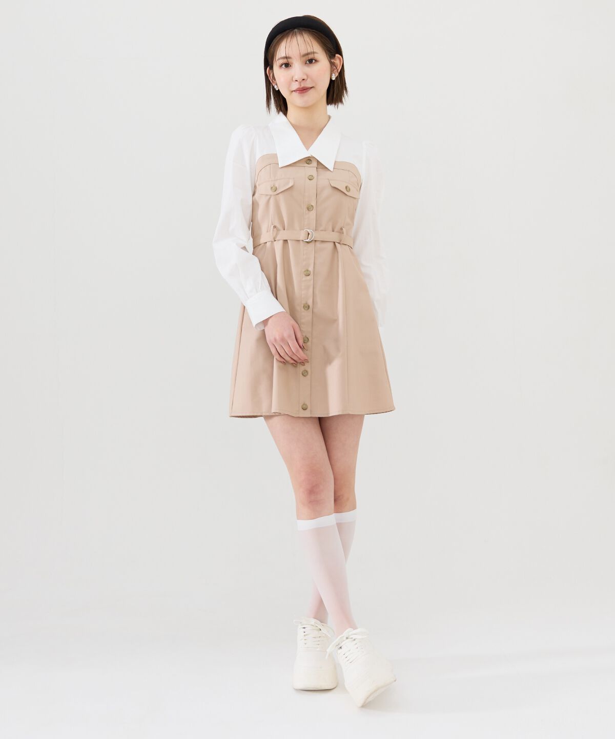 REDYAZEL「レイヤードデザインミニシャツワンピース」|ワンピース|