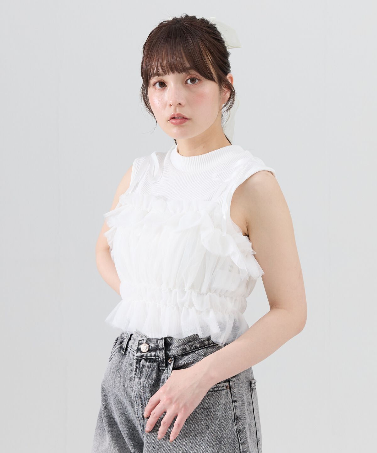 REDYAZEL「チュールビスチェｘノースリカットソー」|Tシャツ・カットソー|