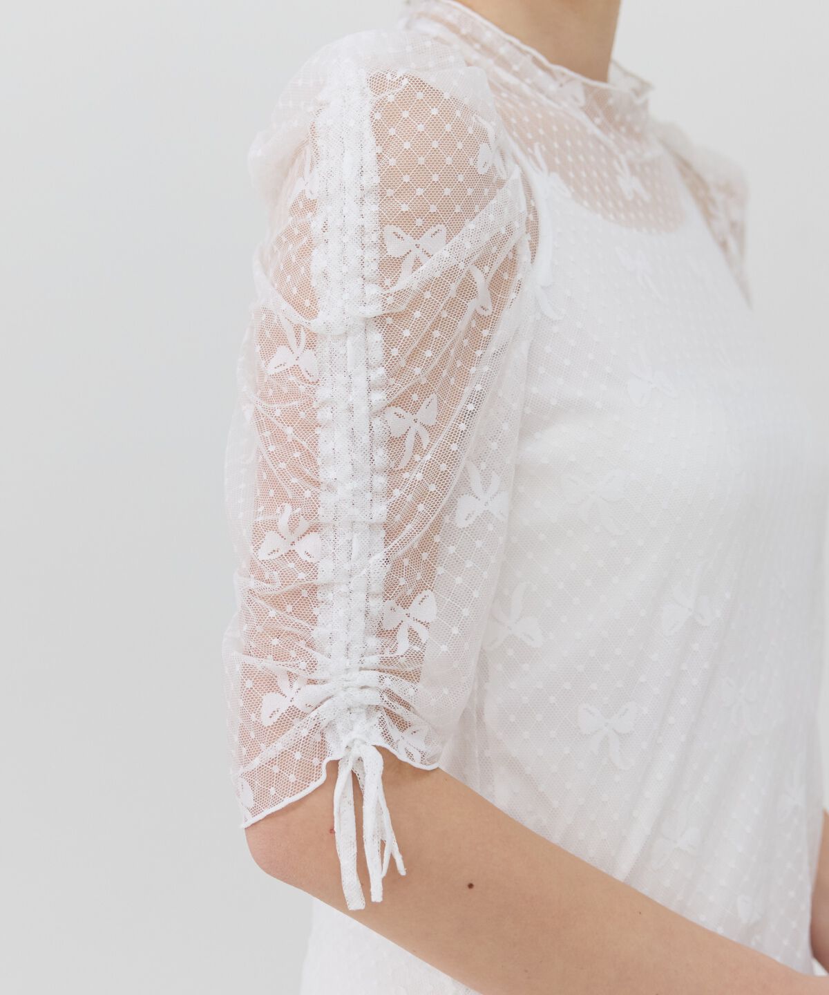 REDYAZEL「ミニリボン柄シアートップス」|Tシャツ・カットソー|