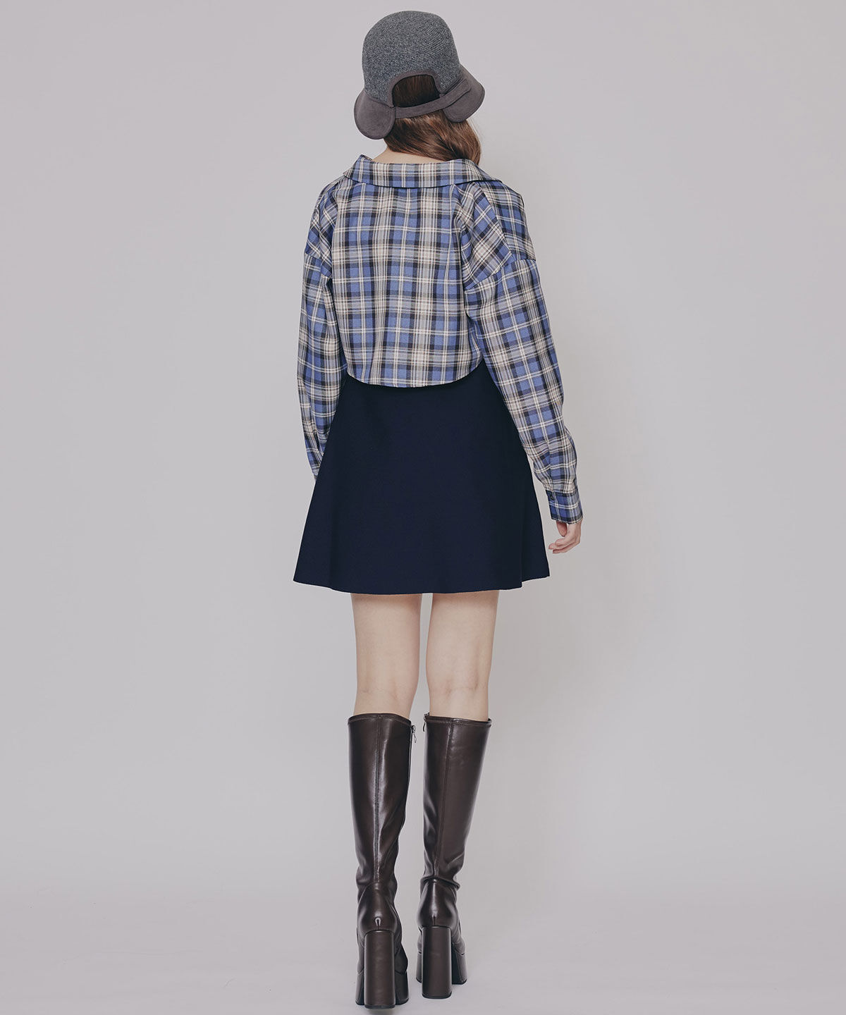 REDYAZEL「チェックショートシャツ&times;ニットミニワンピース」|ワンピース|