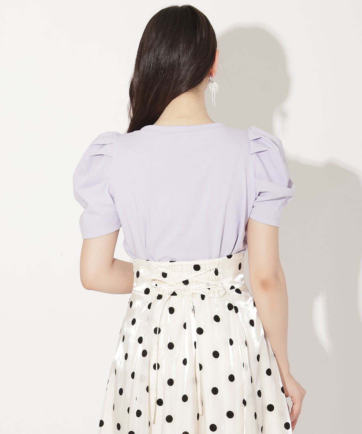 WILLSELECTION「タックスリーブラインストーンロゴTシャツ」|Tシャツ・カットソー|