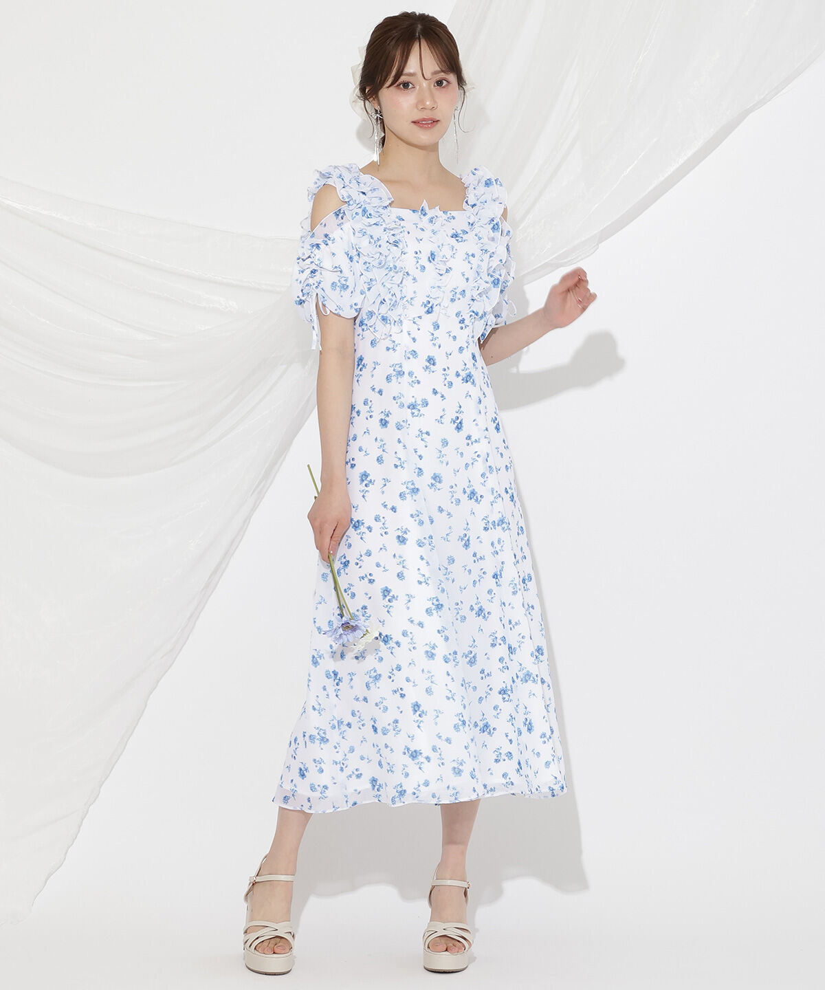 WILLSELECTION「ジュイフラワーフリルワンピース」|ワンピース|