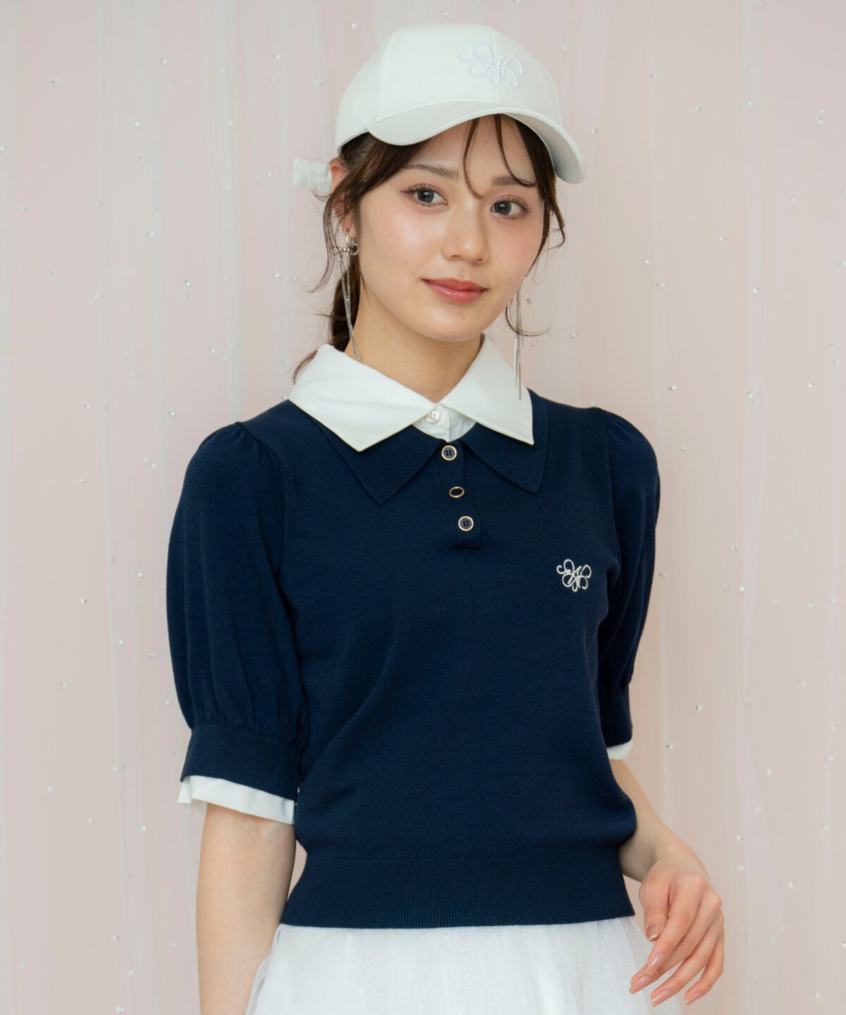 WILLSELECTION「レイヤード風ポロニット」|ニット・セーター|