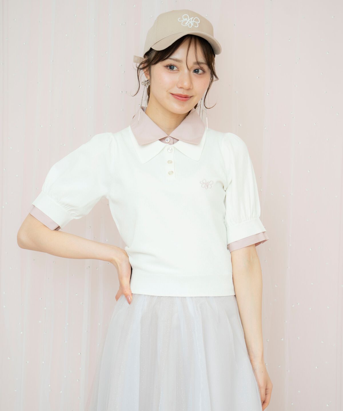 WILLSELECTION「レイヤード風ポロニット」|ニット・セーター|