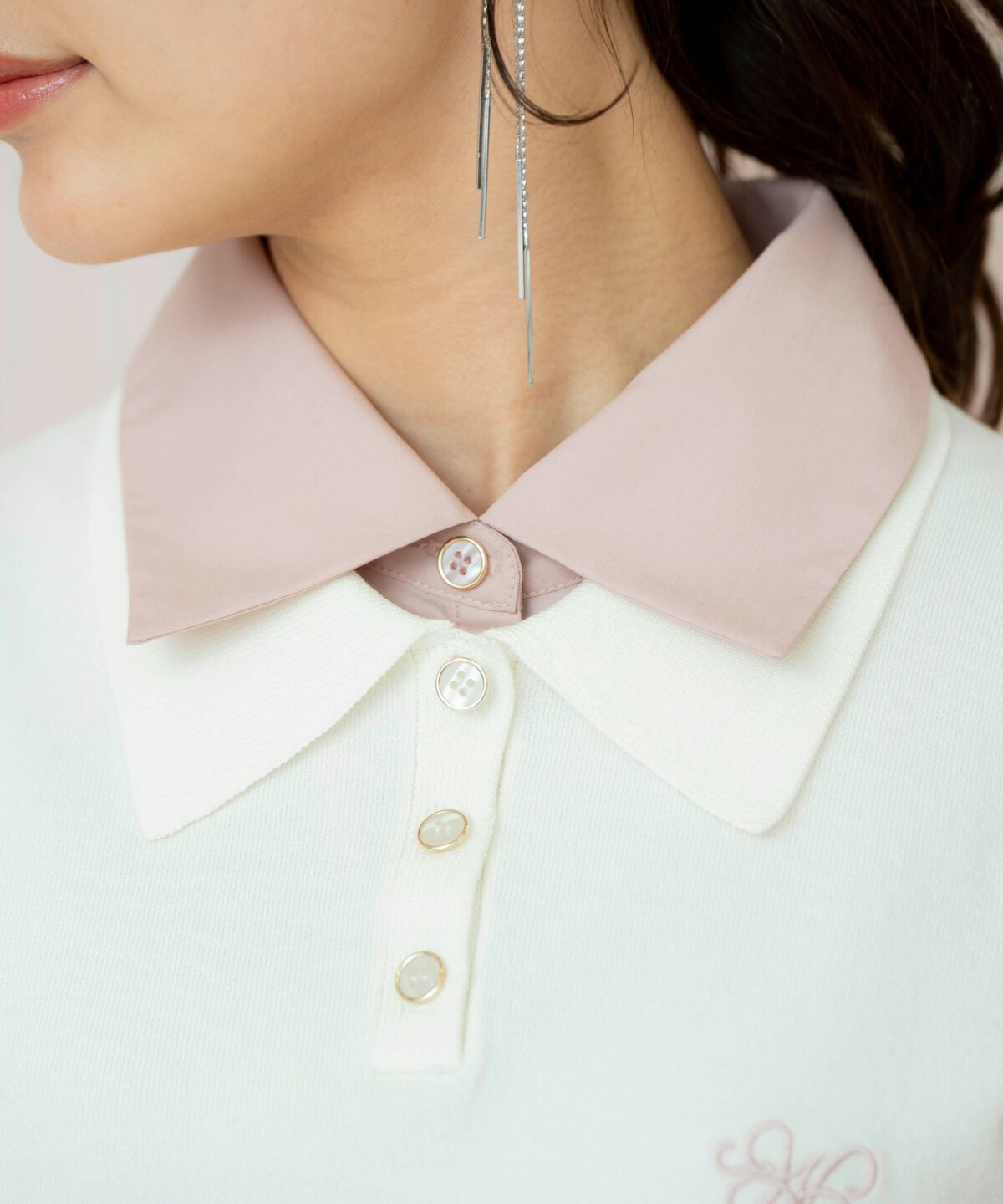 WILLSELECTION「レイヤード風ポロニット」|ニット・セーター|