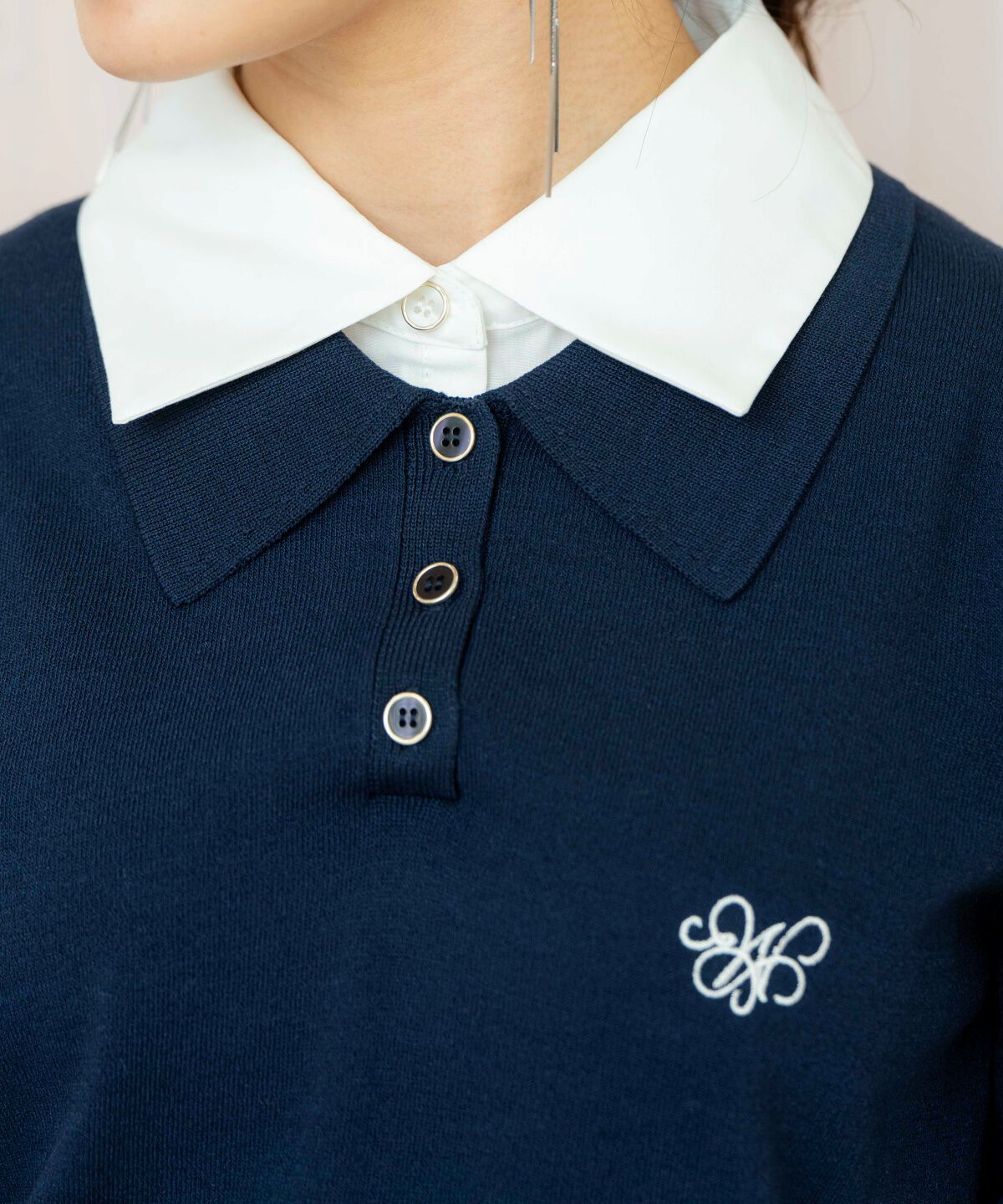 WILLSELECTION「レイヤード風ポロニット」|ニット・セーター|