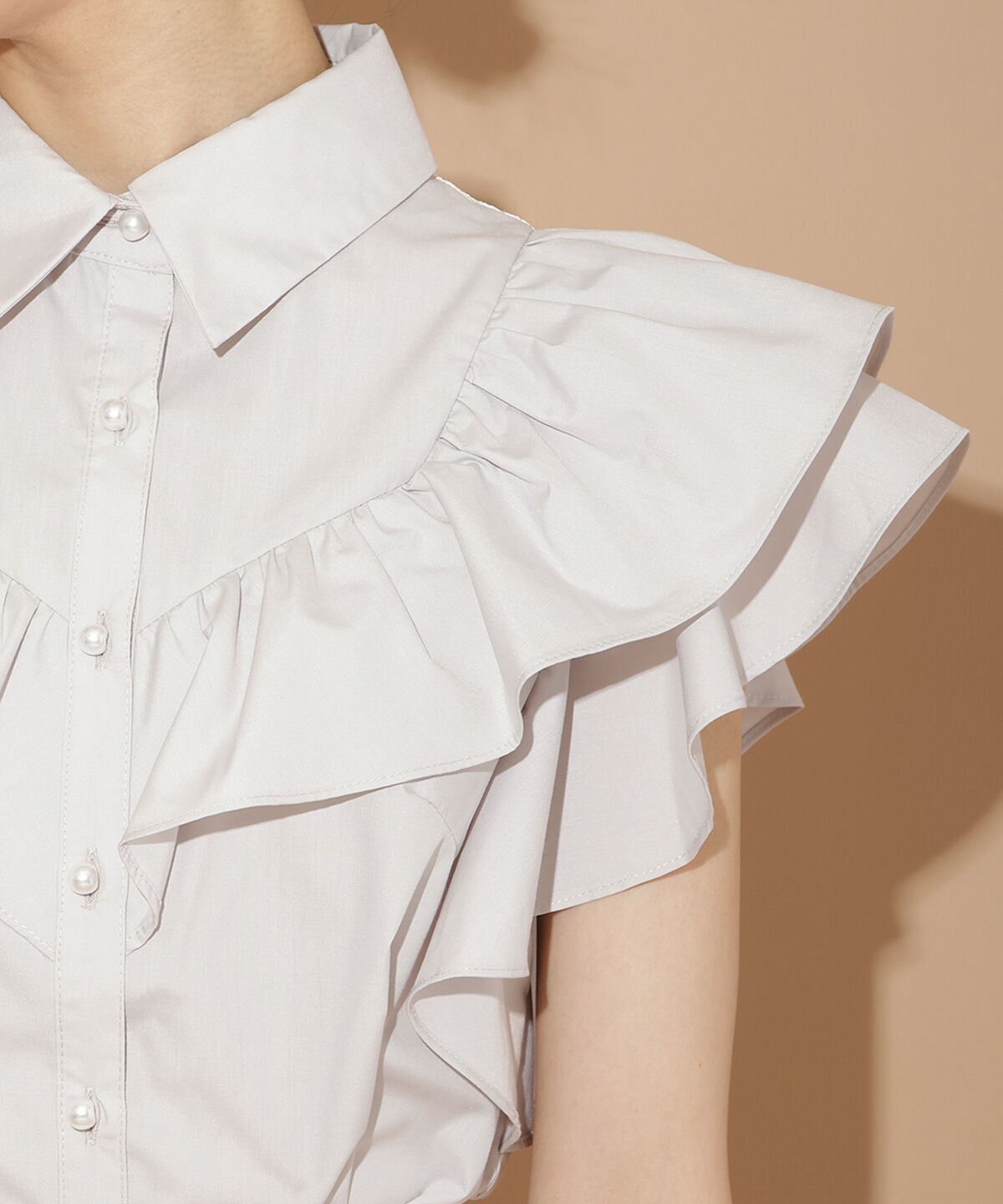 WILLSELECTION「バックレース切替フリルブラウス」|シャツ・ブラウス|