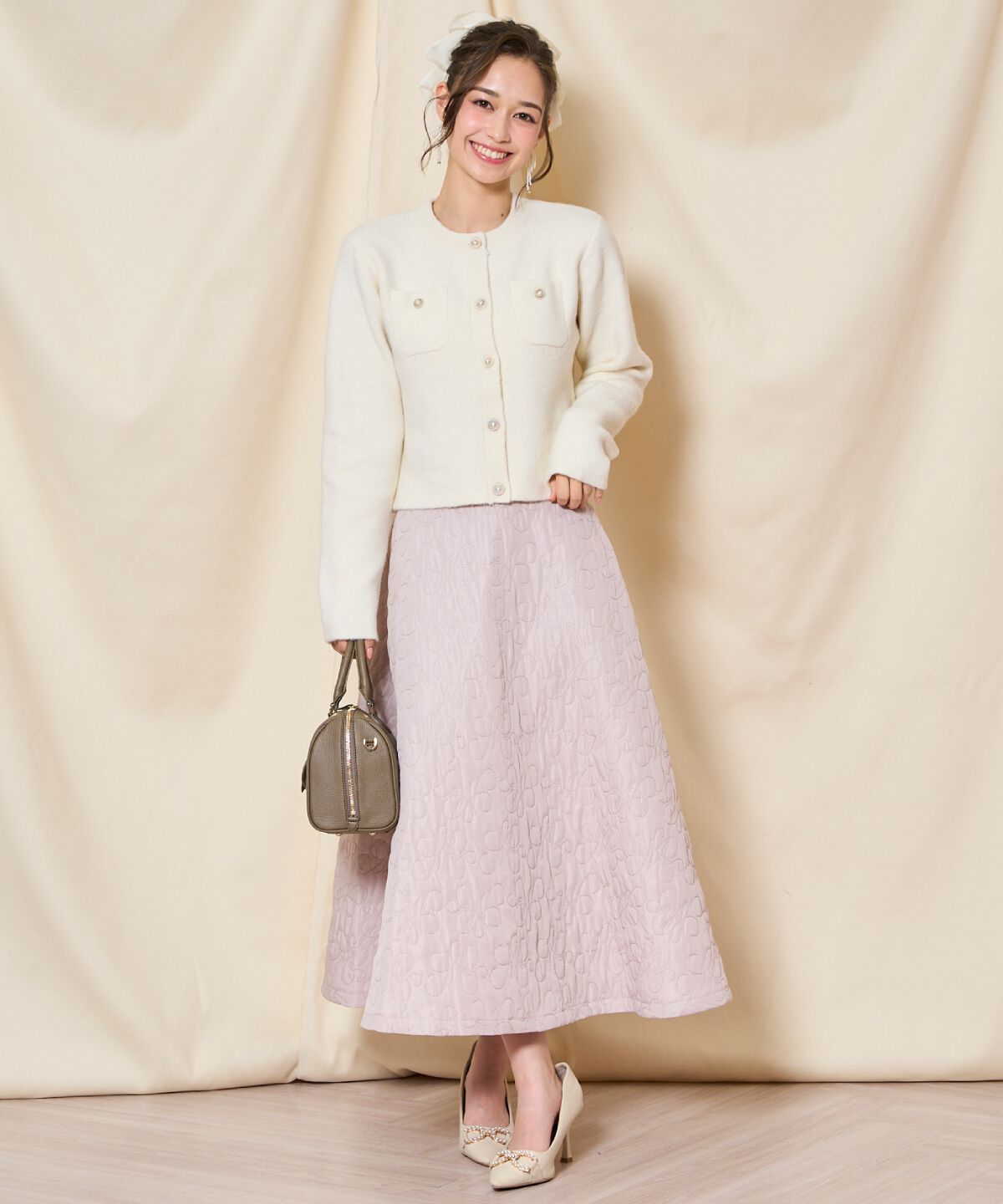 WILLSELECTION「キルティングボリュームフレアスカート」|フレア|