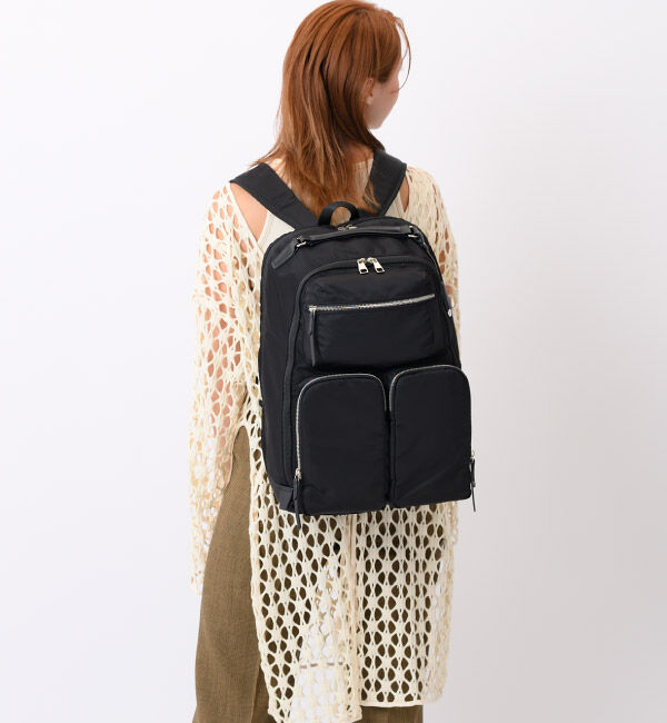 W&.Day/Night「W&.Day/Night ミュッケ オーガナイズドリュック B4サイズ 15.6インチPC収納 大容量 15577」|リュック|ブラック