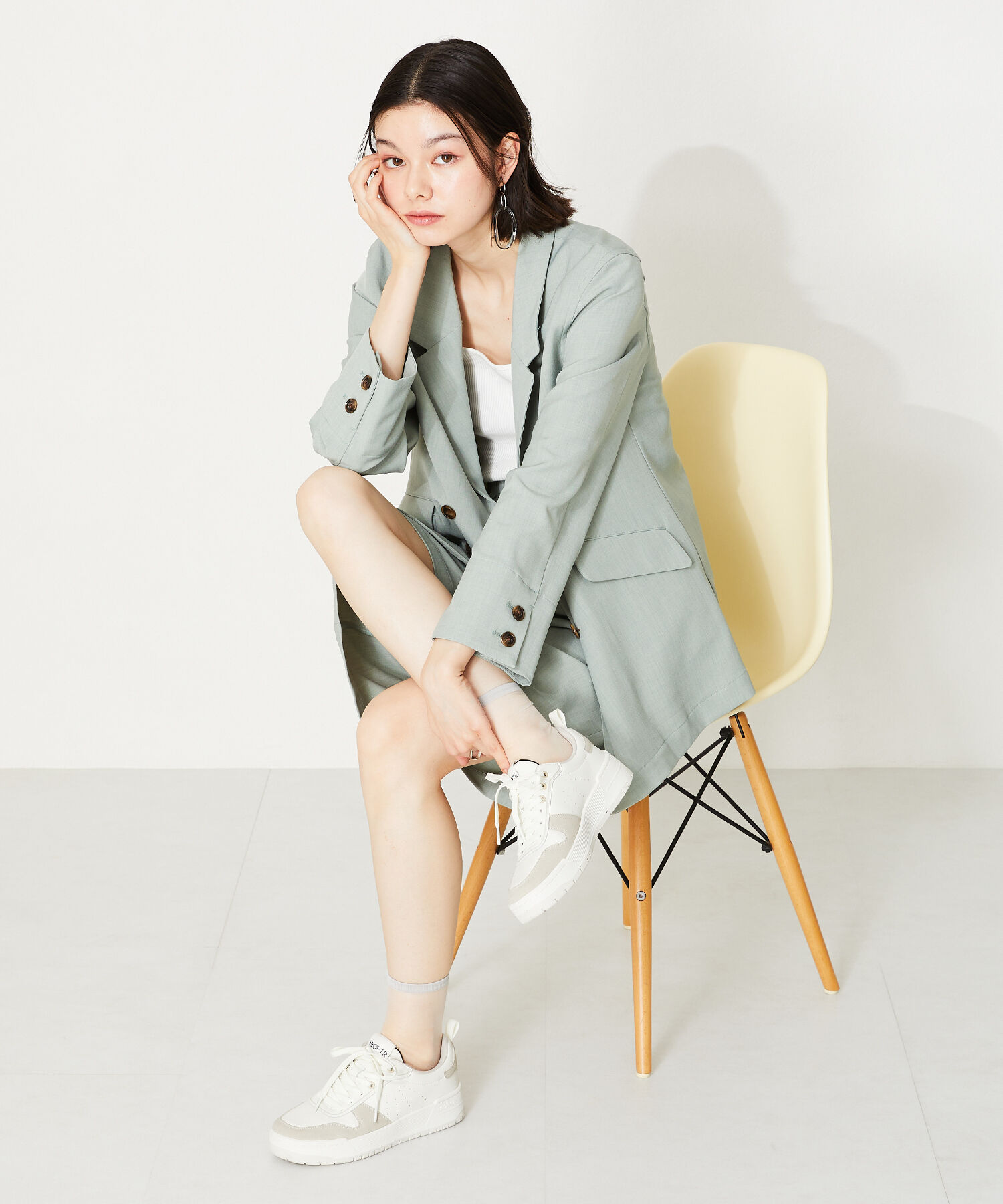 ORiental TRaffic「【トレンド】パンチングミッドソールスニーカー/OT3725 スニーカー 定番 人気 売れてる」|スニーカー|