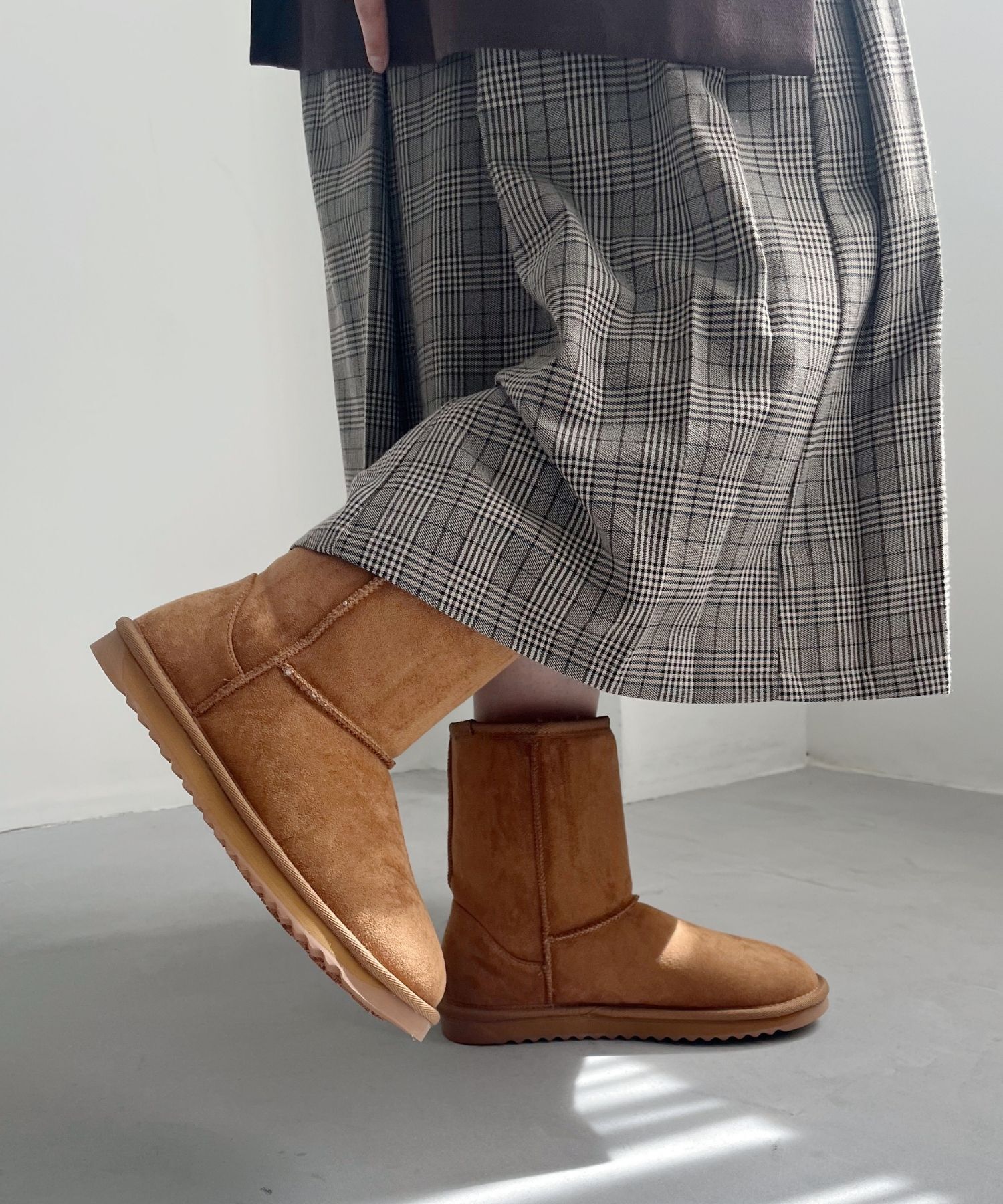 ORiental TRaffic「【累計2万足突破】  ミドル ムートン ブーツ /25401 折り返しても使える！ 防寒」|ショートブーツ|