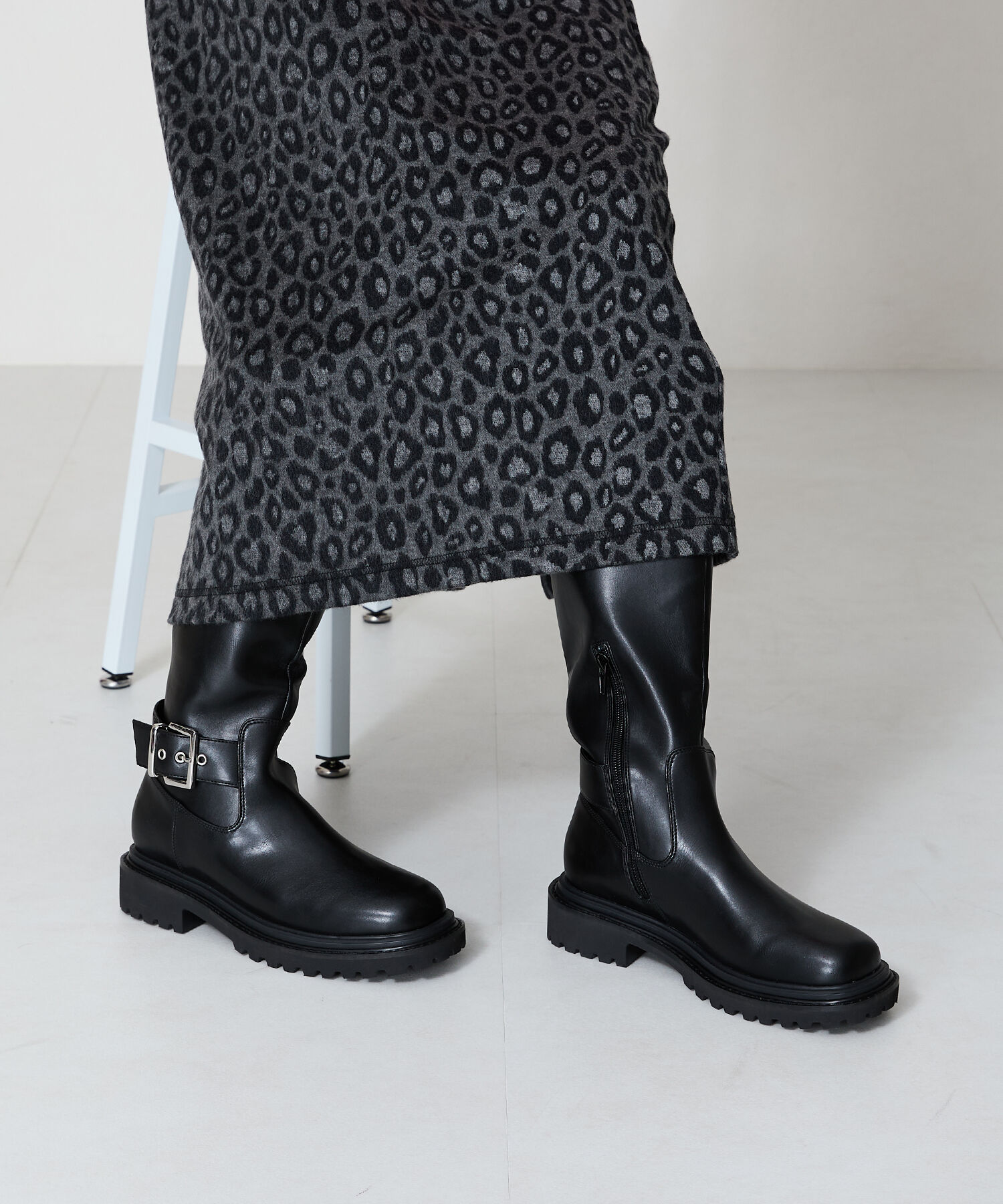 ORiental TRaffic「ベルトデザイン ロングブーツ /41504 ゆったり エンジニアブーツ」|ロングブーツ|