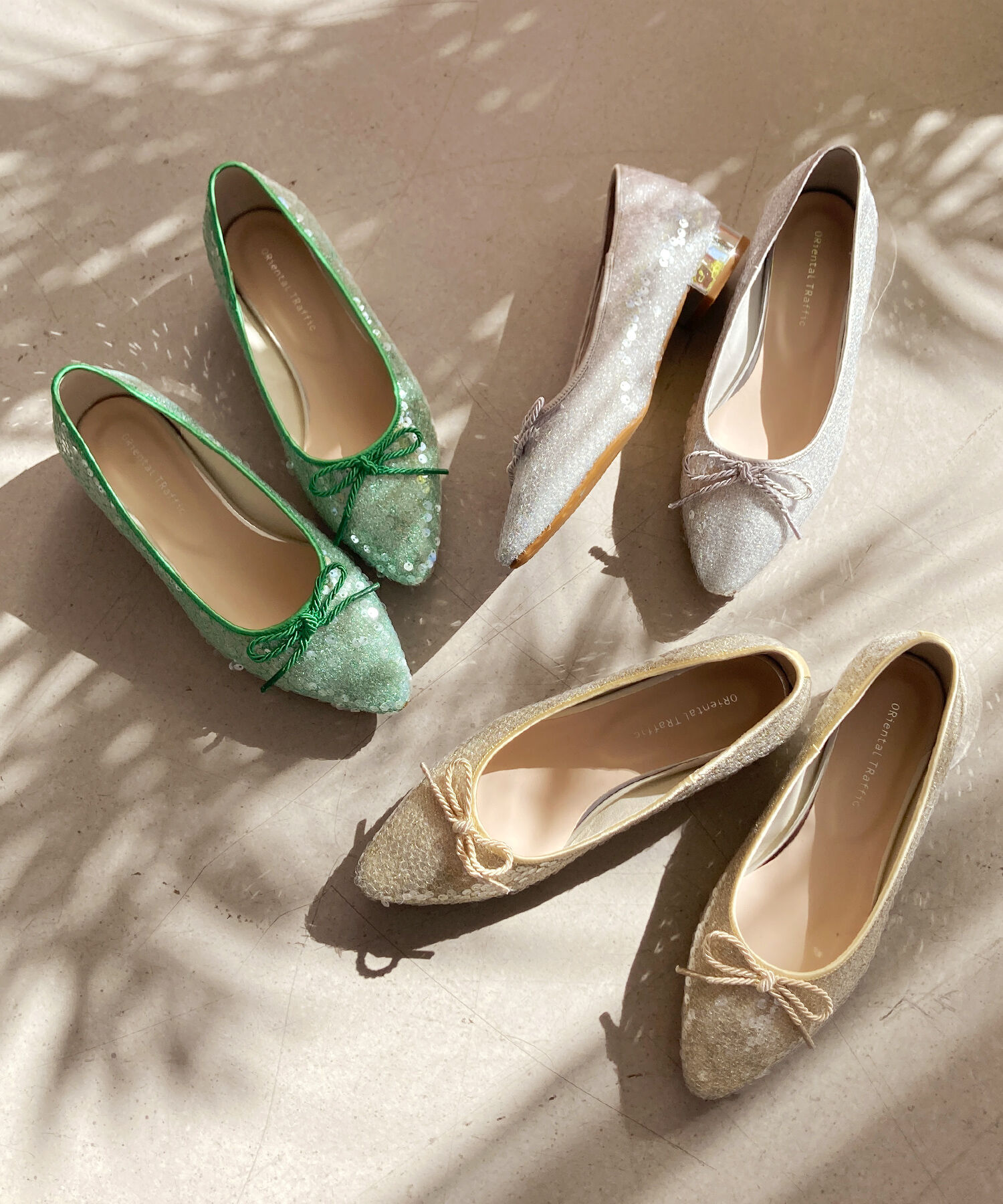 ORiental TRaffic「●2025春夏新作●スパンコールバレエシューズ/51109 バレエシューズ パンプス 人気 トレンド」|パンプス|YELLOW