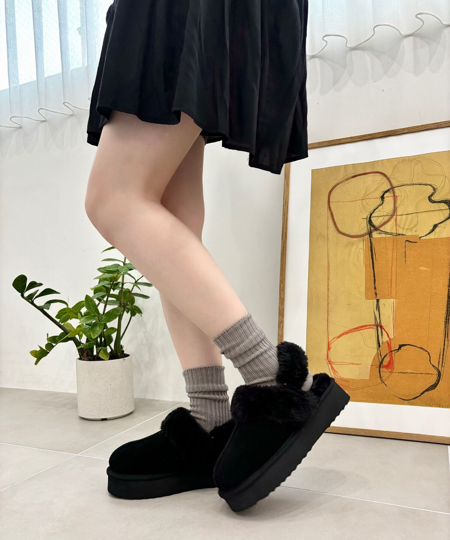 ORiental TRaffic「●2025秋冬新作● 【 厚底 】 ムートン 2way サンダル /51320 防寒」|サンダル|