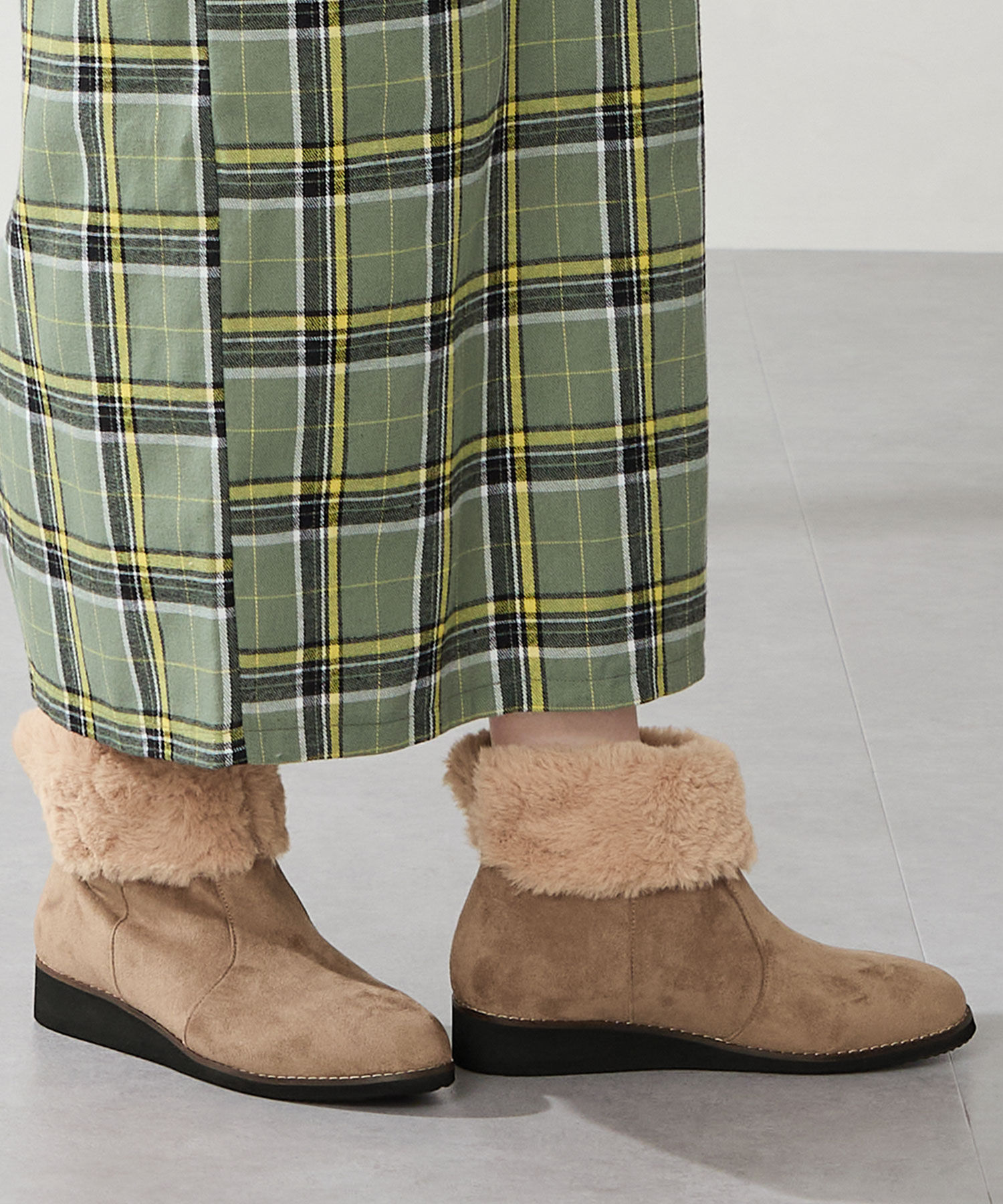 WA Oriental TRaffic「●2025秋冬新作●たっぷりファーウエッジソールブーツ/52411」|ショートブーツ|