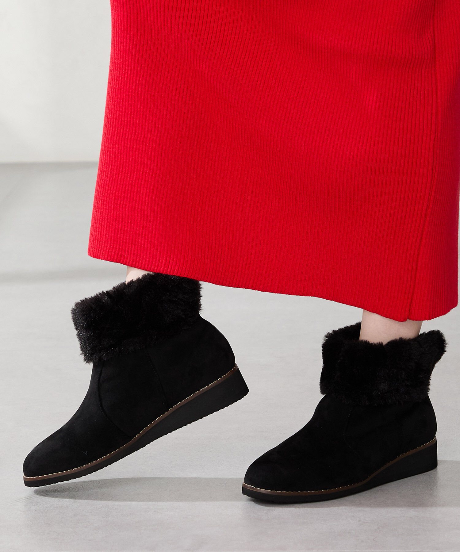 WA Oriental TRaffic「●2025秋冬新作●たっぷりファーウエッジソールブーツ/52411」|ショートブーツ|