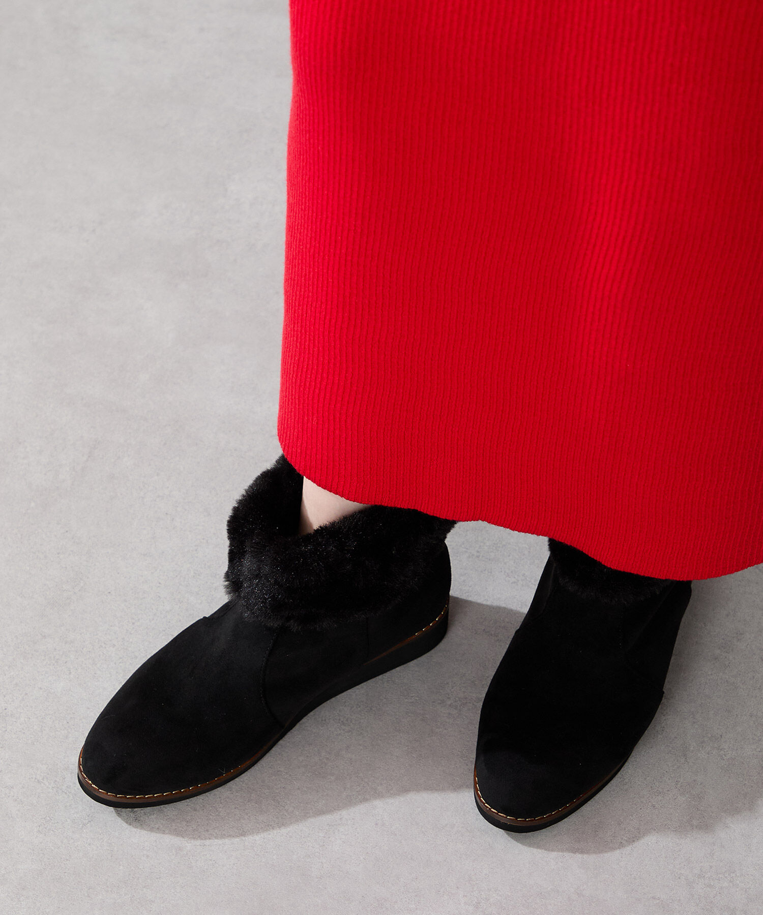 WA Oriental TRaffic「●2025秋冬新作●たっぷりファーウエッジソールブーツ/52411」|ショートブーツ|