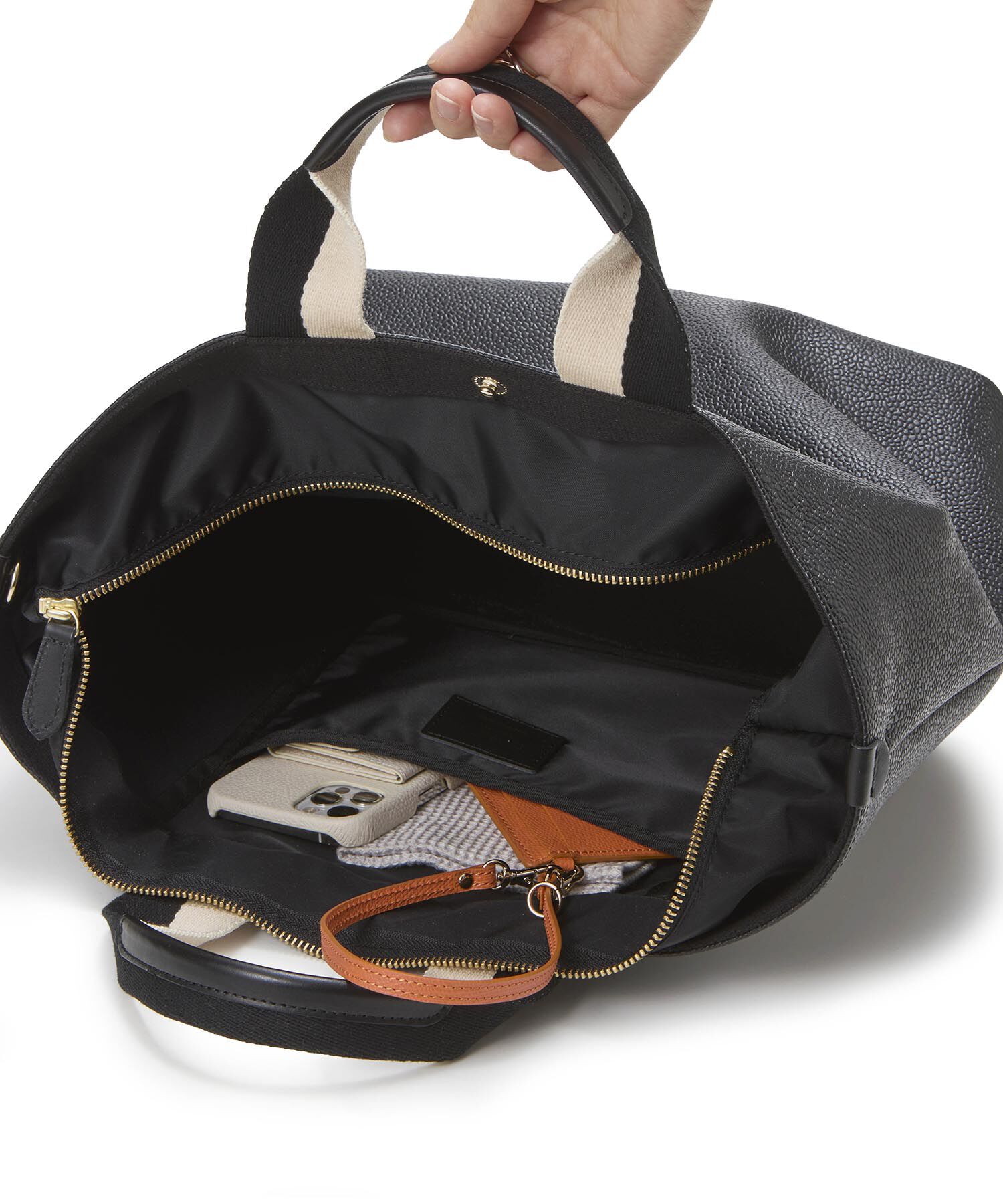 TOPKAPI BREATH「【Breath TOPKAPI】SCOTCH GRAIN スコッチグレイン プレーン バイカラーハンドル A4 トートバッグ」|トートバッグ|