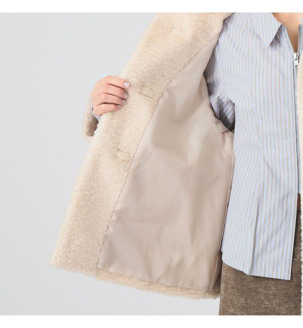 Ray BEAMS 「シャギー トグルボタン ハーフ コート」|ダッフルコート|