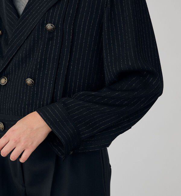 DES PRES「グリッターストライプ ショートブルゾン」|ブルゾン・スタジャン|