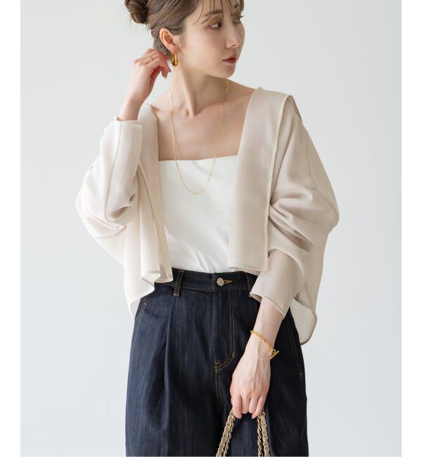 NOBLE「《追加》ブリーズメッシュショートフードブラウス」|シャツ・ブラウス|