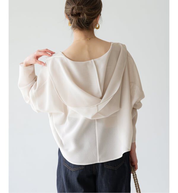 NOBLE「《追加》ブリーズメッシュショートフードブラウス」|シャツ・ブラウス|