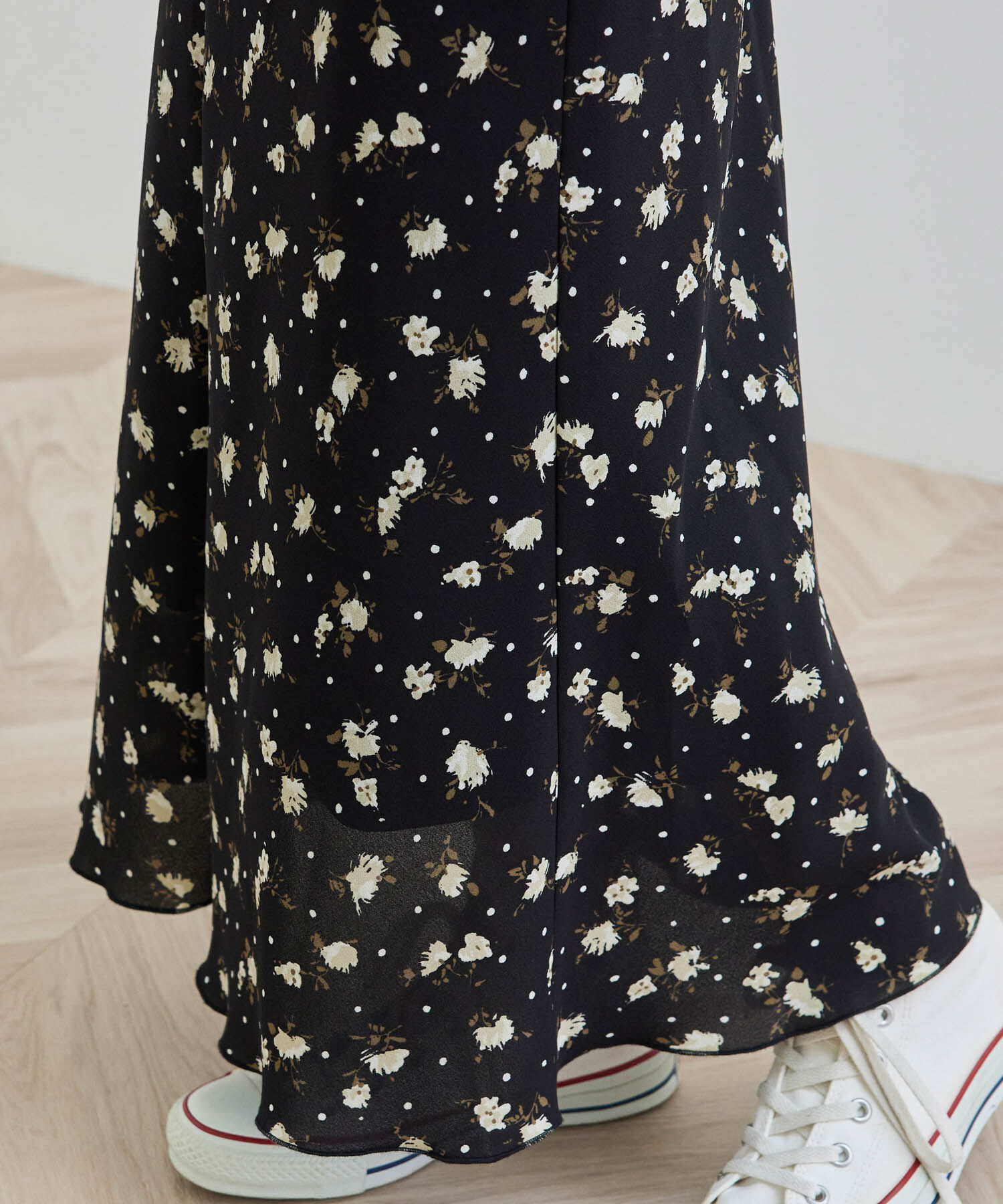 Rope&rsquo;Picnic「【リンクコーデ】花ドット柄マーメイドマキシスカート」|スカート|