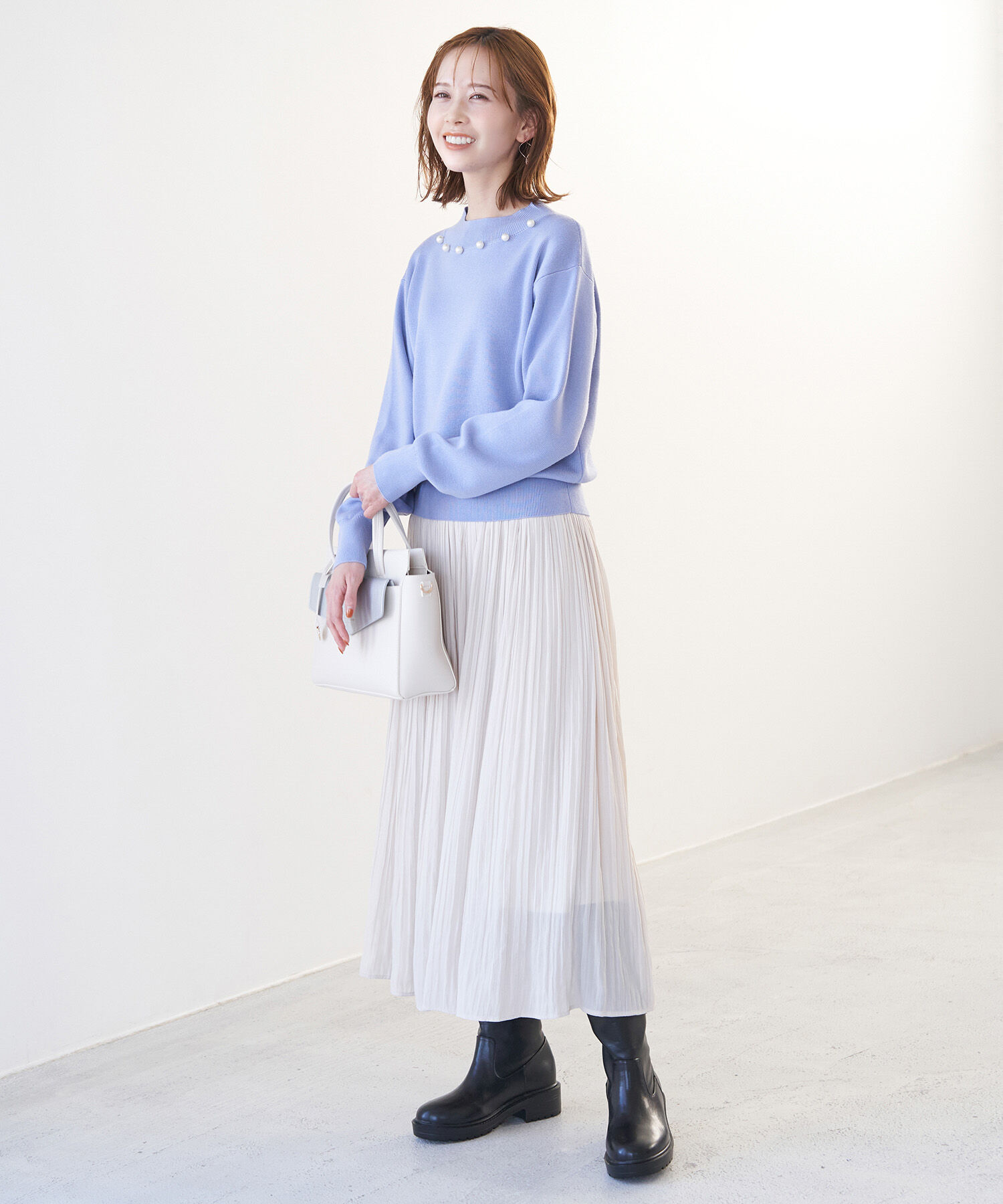 Rope&rsquo;Picnic「洗濯機OK・パチパチしない/マシュマロニットビッグパールプルオーバー」|ニット・セーター|