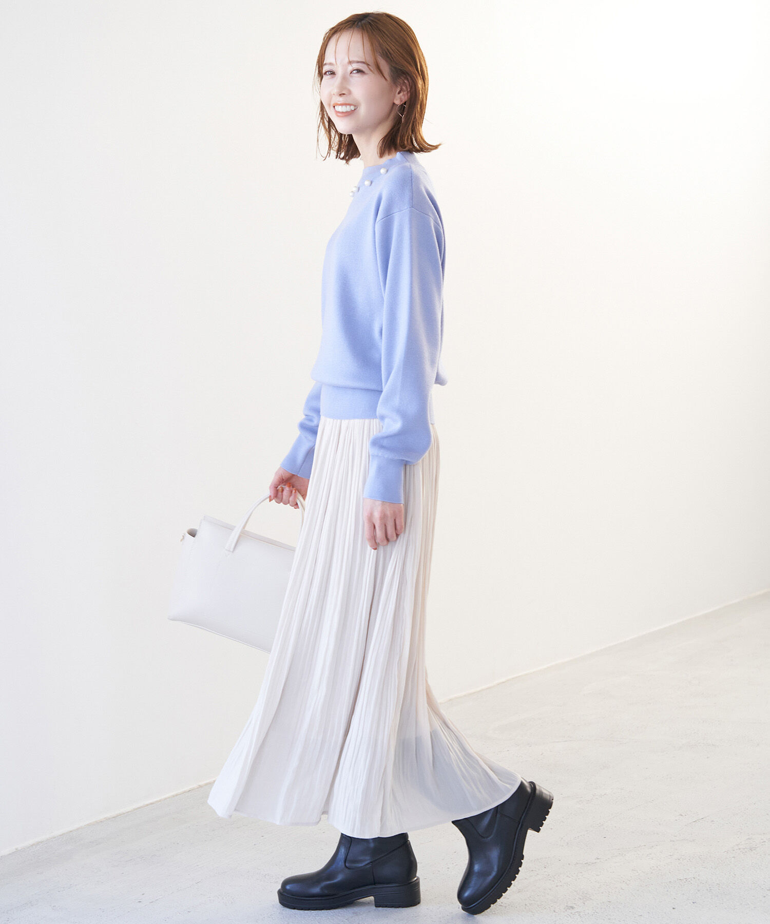 Rope&rsquo;Picnic「洗濯機OK・パチパチしない/マシュマロニットビッグパールプルオーバー」|ニット・セーター|