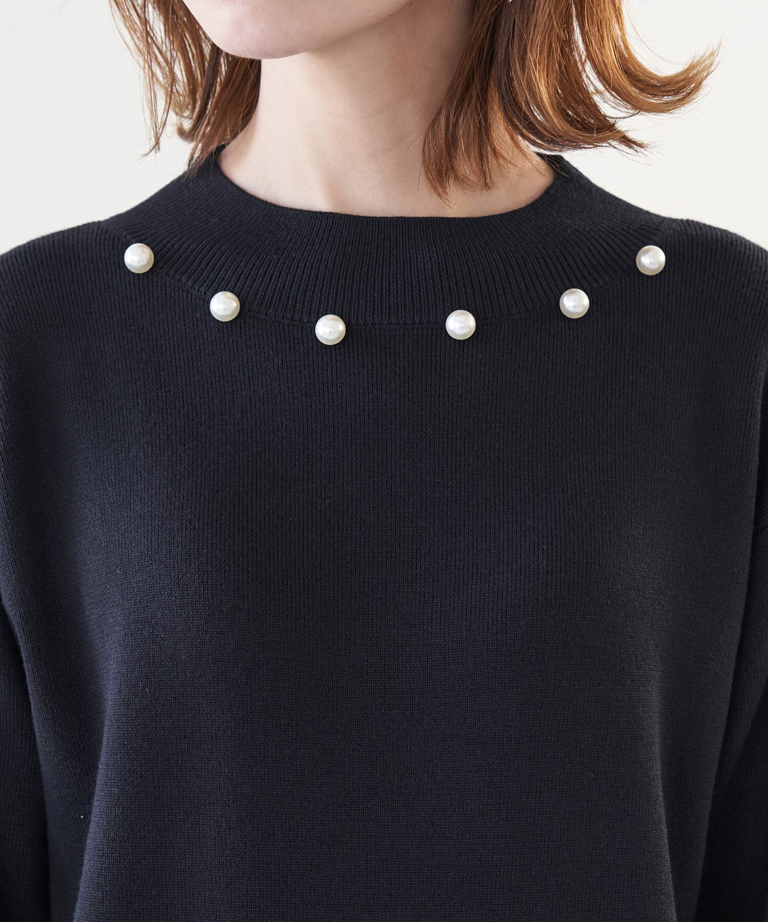 Rope&rsquo;Picnic「洗濯機OK・パチパチしない/マシュマロニットビッグパールプルオーバー」|ニット・セーター|