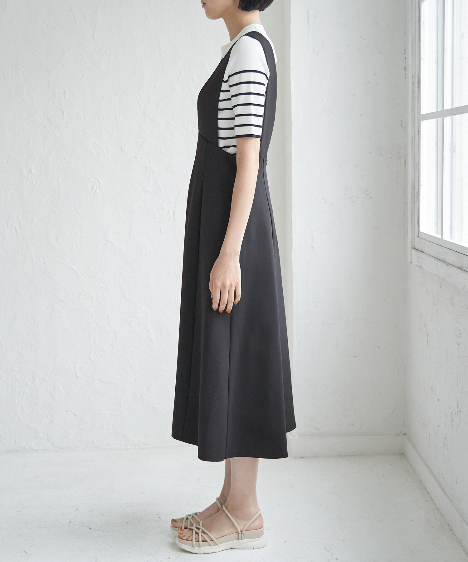 Rope&rsquo;Picnic「深めVネックジャンパースカート」|ジャンパースカート|