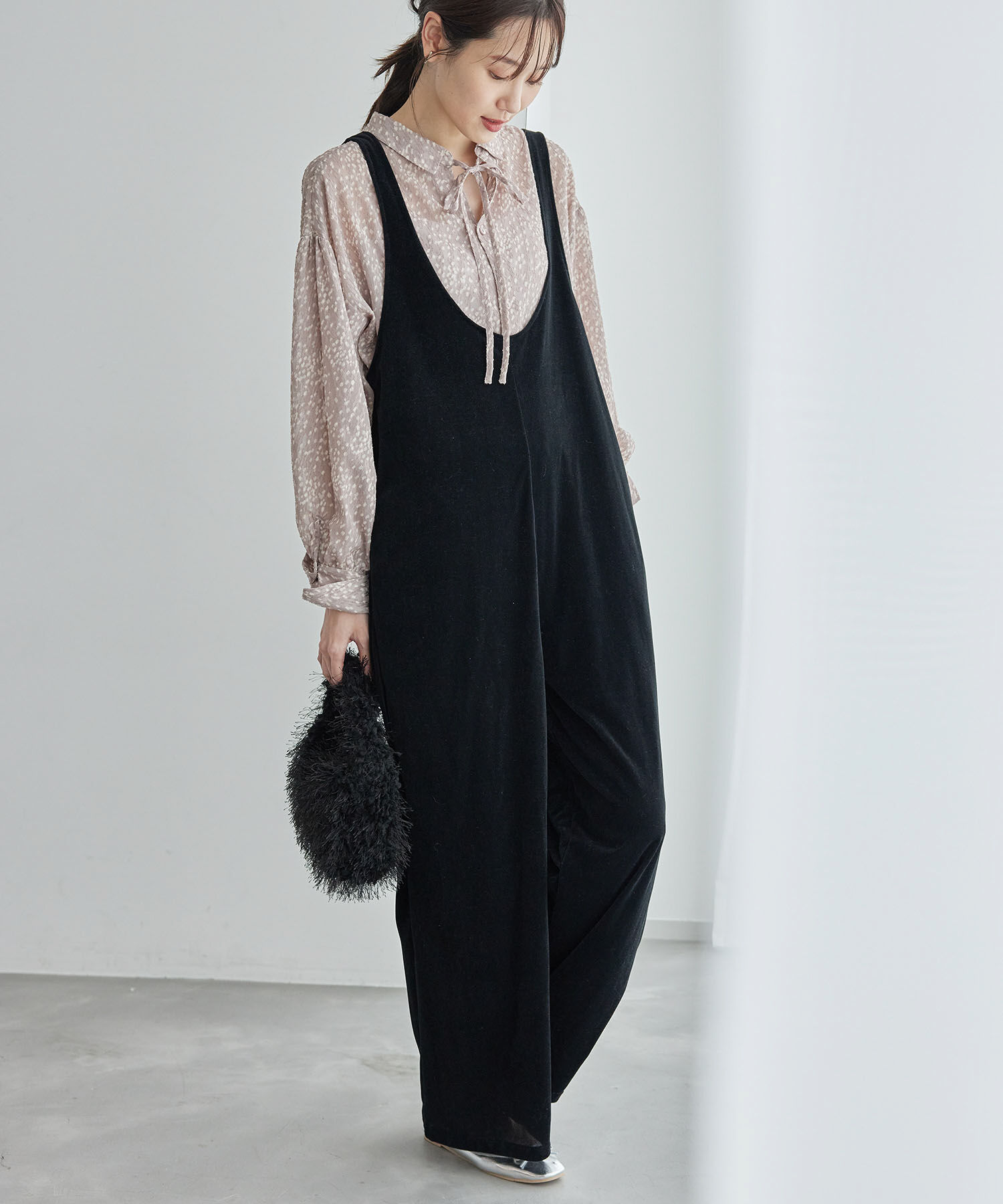 Rope&rsquo;Picnic「ベロアロンパース」|オールインワン|