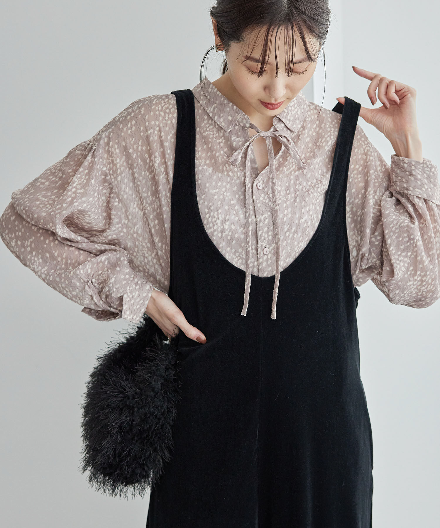 Rope&rsquo;Picnic「ベロアロンパース」|オールインワン|