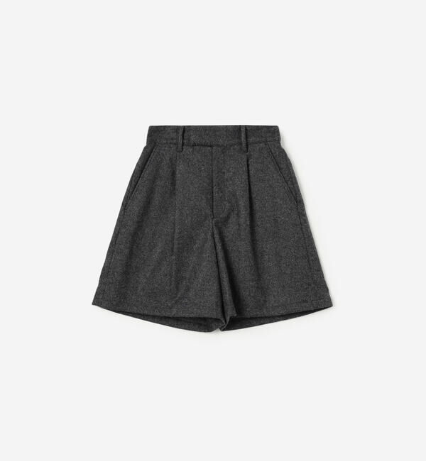 Morris & Sons「MORRIS & SONS | シャンブレー タックショーツ WOMEN」|キュロット|BLACK系1