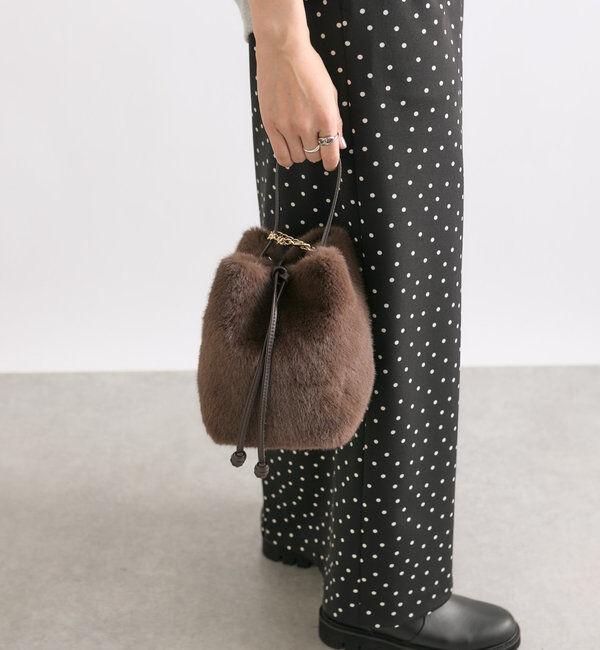  「【シーズンムードを高める】フェイクファーハンドバッグ」|トートバッグ|