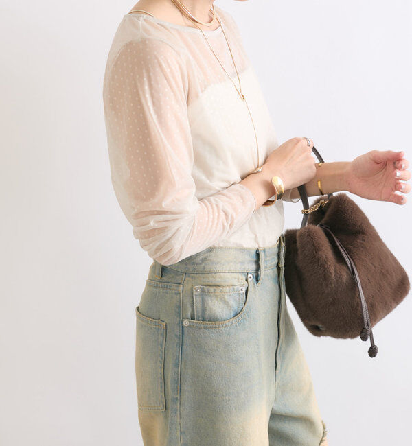  「【シーズンムードを高める】フェイクファーハンドバッグ」|トートバッグ|