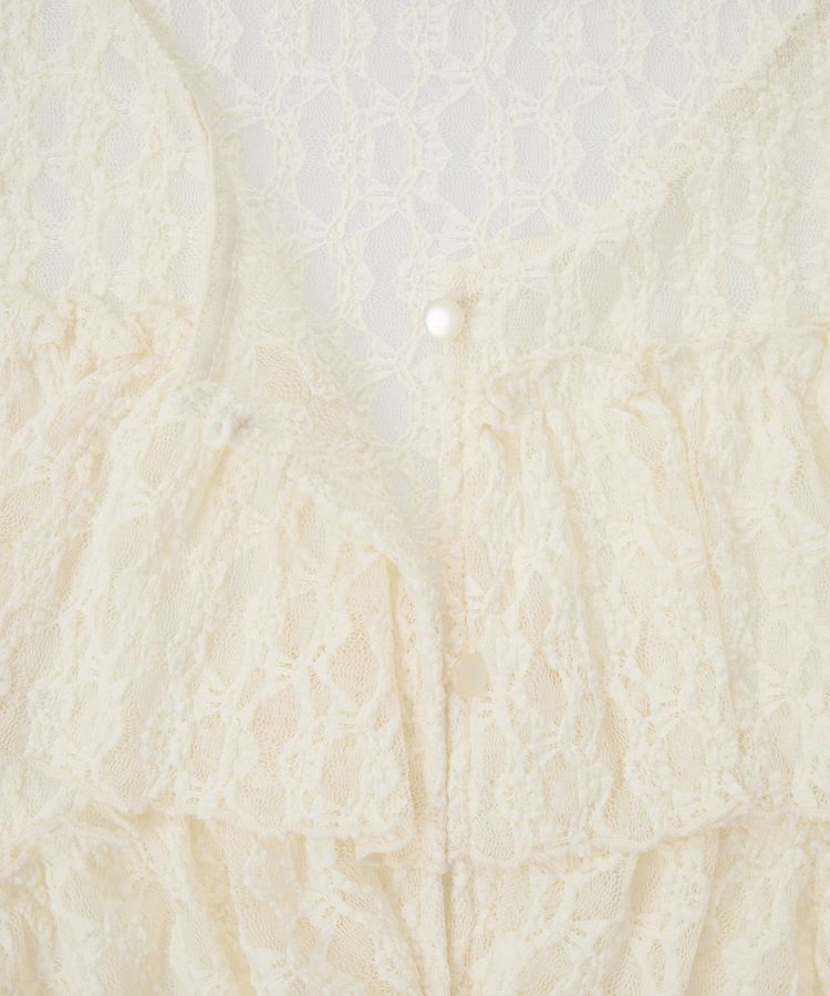 earth music&ecology「レースフリルメローカーディガン」|カーディガン|