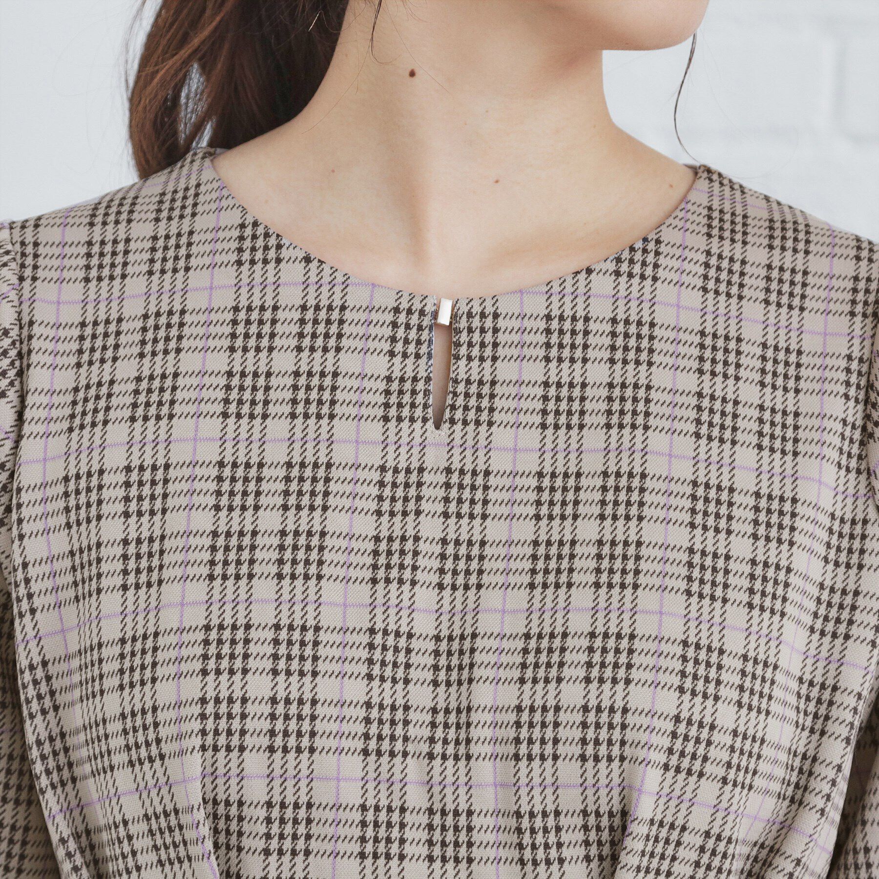 index「《S-LLsize》ストレッチチェックジャカードワンピース【洗濯機洗い可/抗ピル】」|ワンピース|