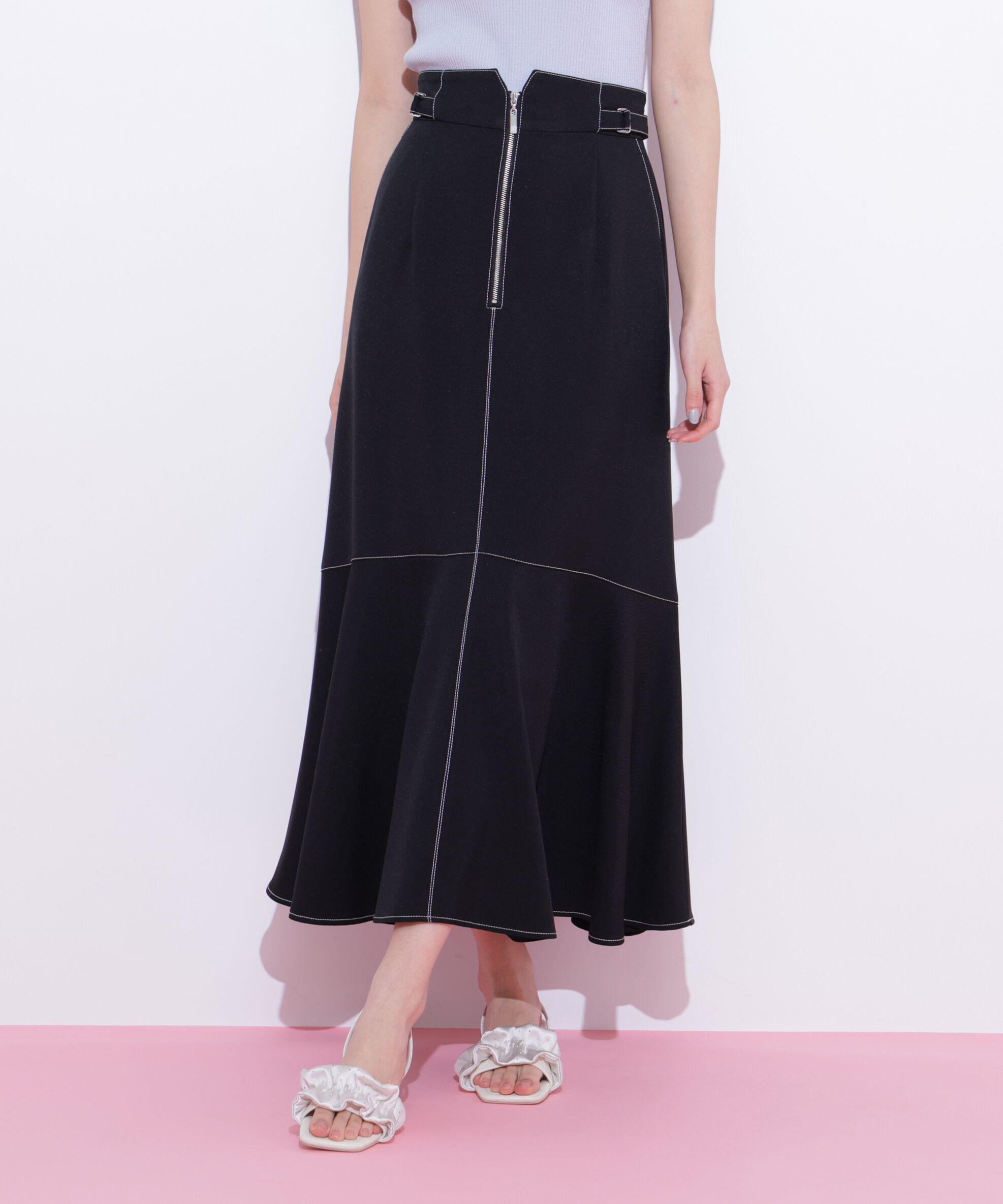  「フロントファスナーマーメイドスカート」|スカート|